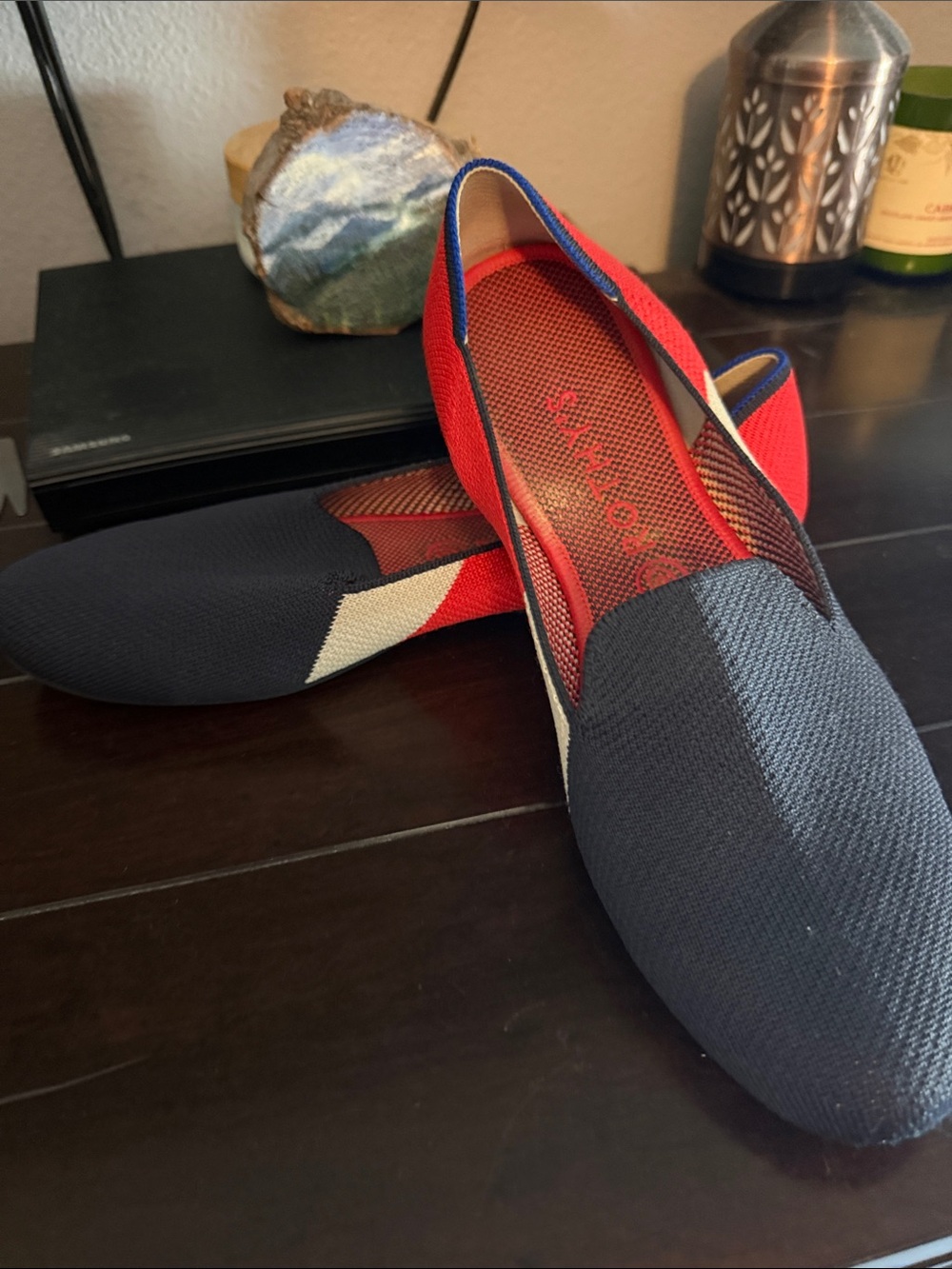 Rothy’s The Flat Navy Red White Colorblock Women’s Size 11